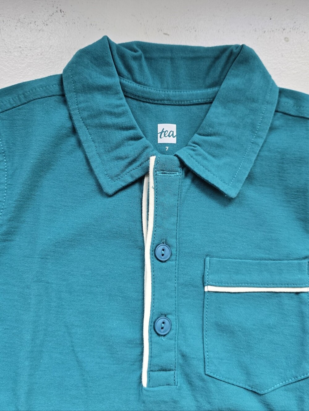Tea Collection Teal Boys' Polo with White Trim